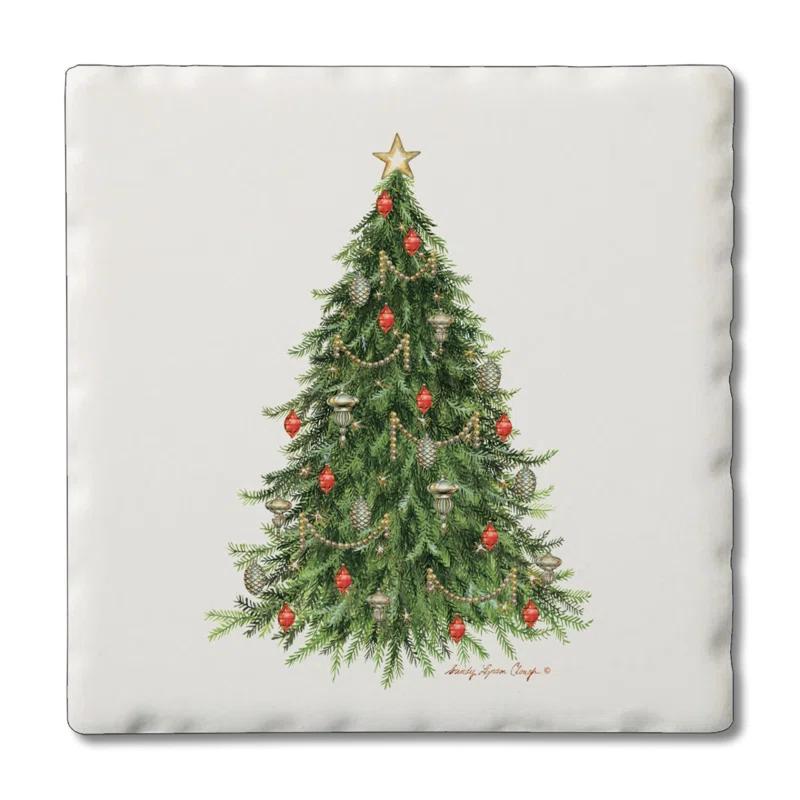 CounterArt O Christmas Tree 4-Pack Tumbled Tile Coasters (Set of 4)