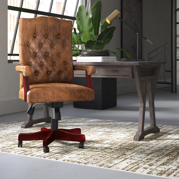 Flash Furniture Farmhouse High-Back Tufted Executive Swivel Office Chair with Arms