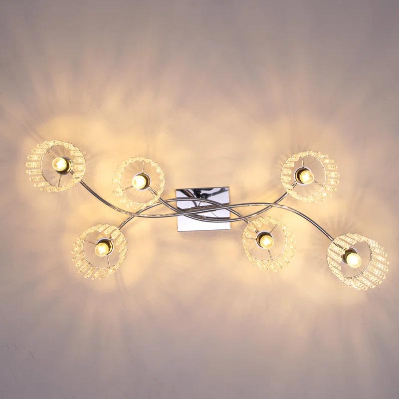 Mercer41 6 - Light 35.03" Dimmable Crystal Flush Mount