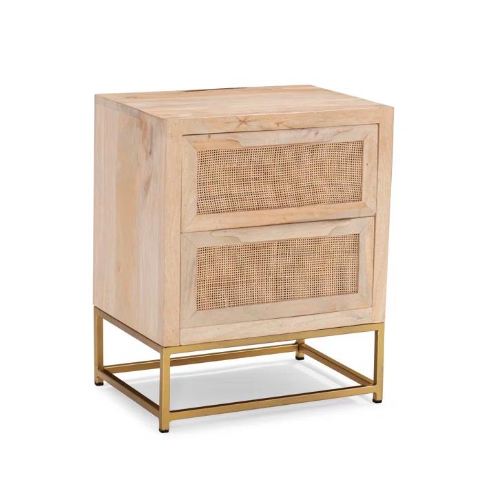 Leanne 2 - Drawer Cane Front Nightstand