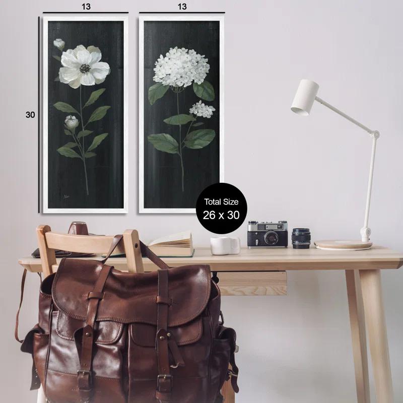 Stupell Industries " Delicate White Blooms Botanical Flower Petal Sprigs " by Nan 2 - Pieces
