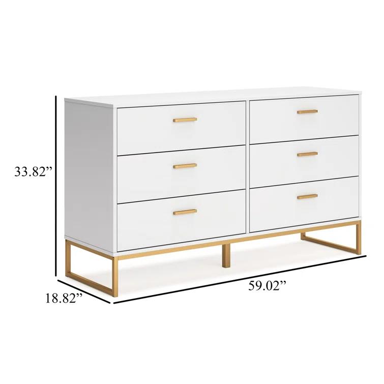 Latitude Run® Bosnjak 6 Drawer 59.02" W Double Dresser & Reviews | Wayfair