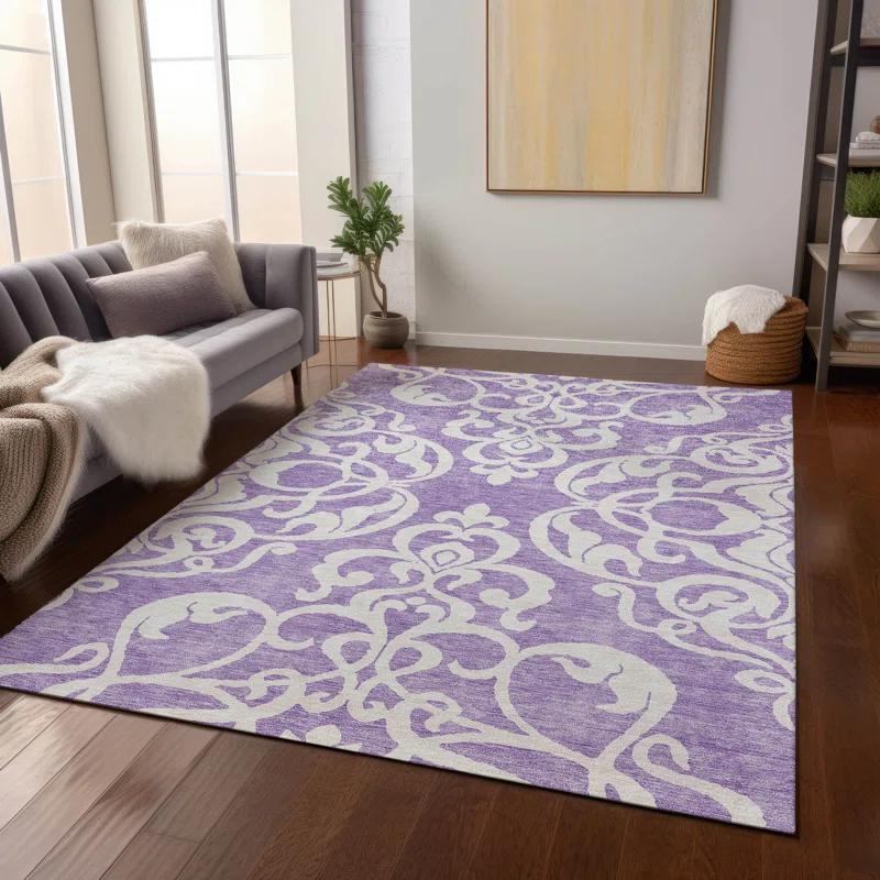 Chayden Washable Damask Indoor / Outdoor Rug