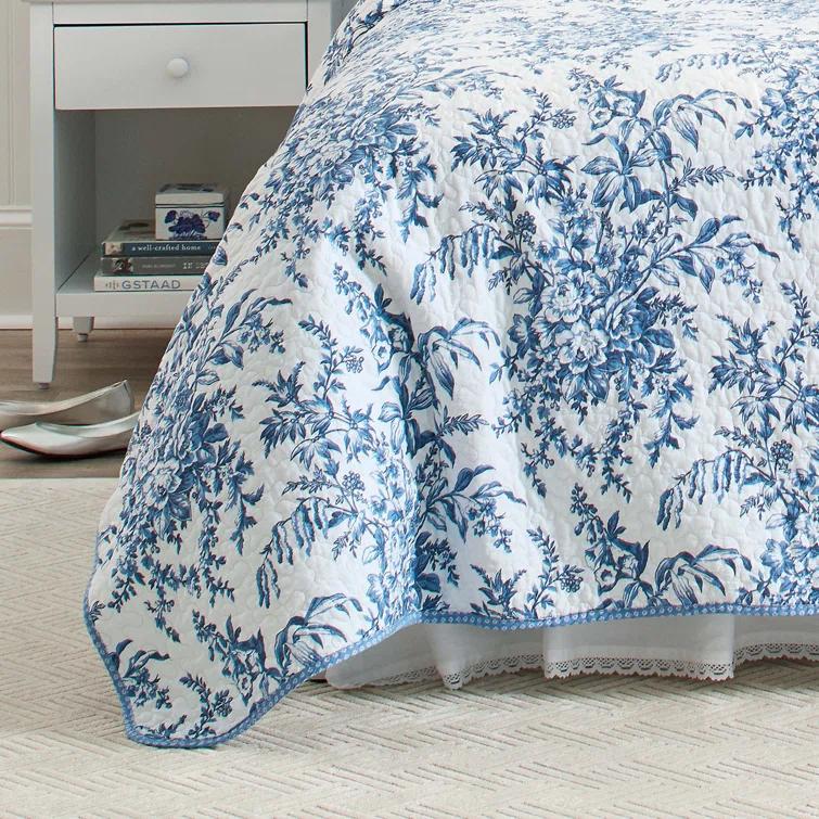 Laura Ashley Laura Ashley Bedford Cotton Reversible Quilt Set