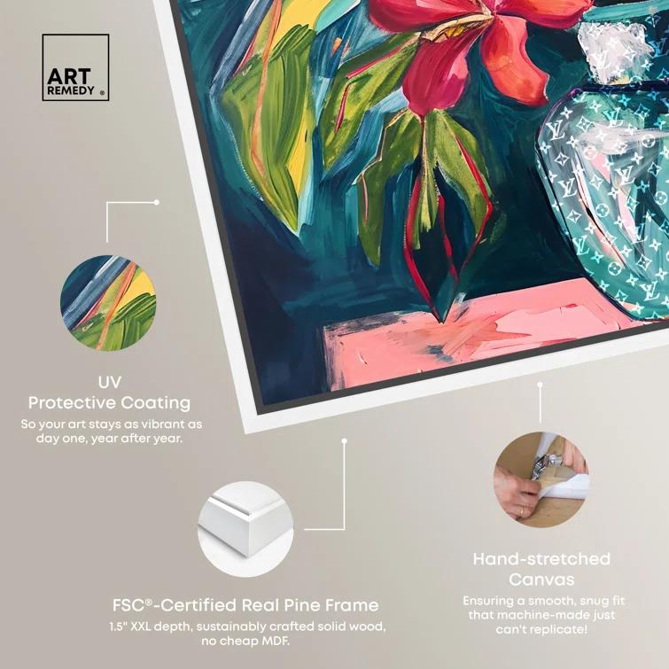 Art Remedy Art Remedy Vase Of Tropical Flowers Framed Flowers In Vase Paintings 55511