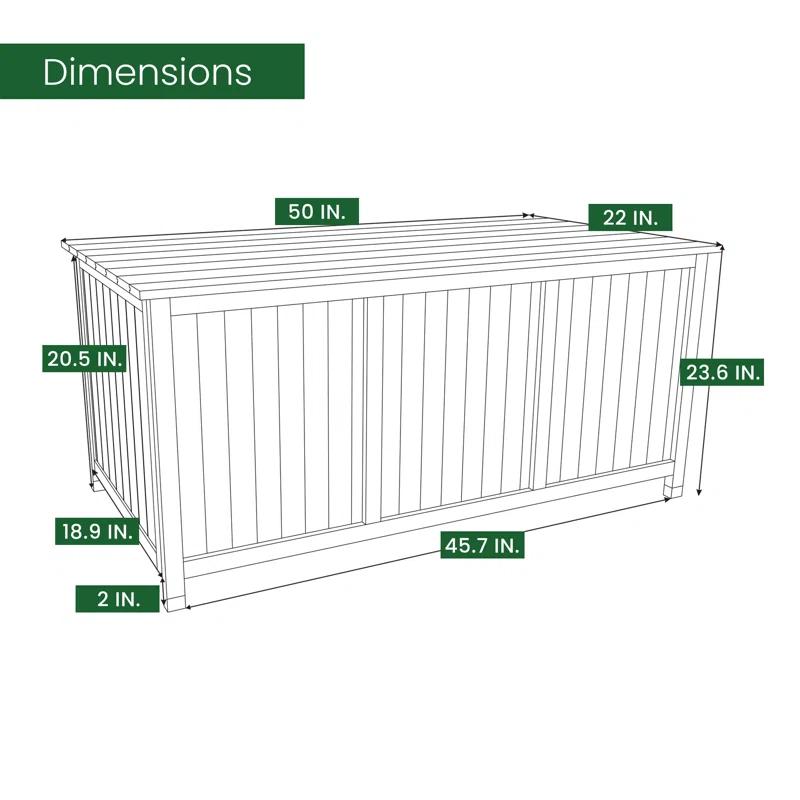 Hanover Hanover 50'' W 60 Gallons Water Resistant Solid + Manufactured Wood Fir Deck Box in Gray