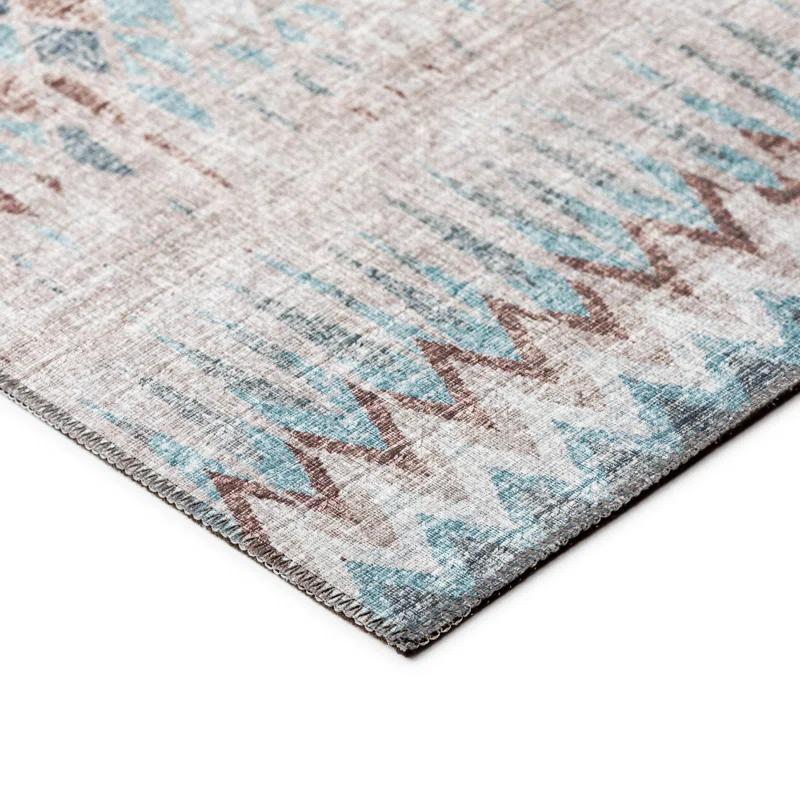 Addison Rugs Chevron Machine Woven Area Rug in Blue