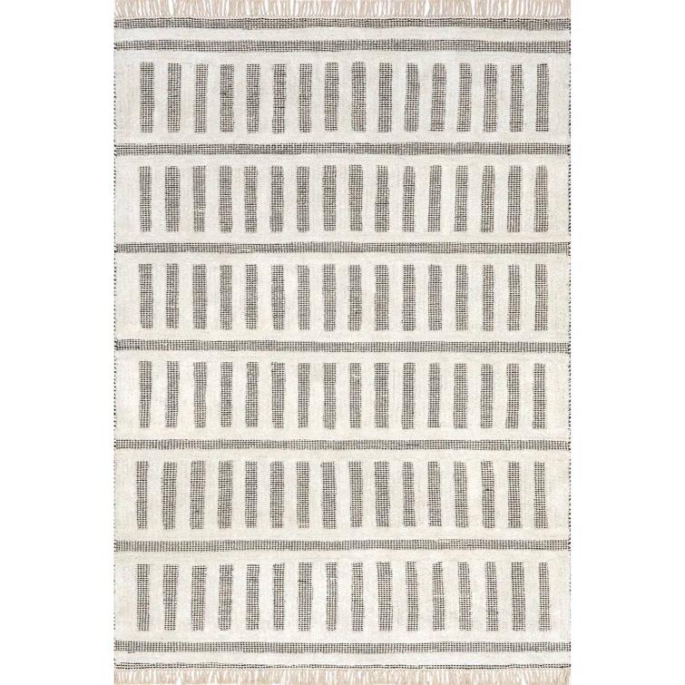 Ebern Designs Merrick Tasseled Cotton and Wool Area Rug