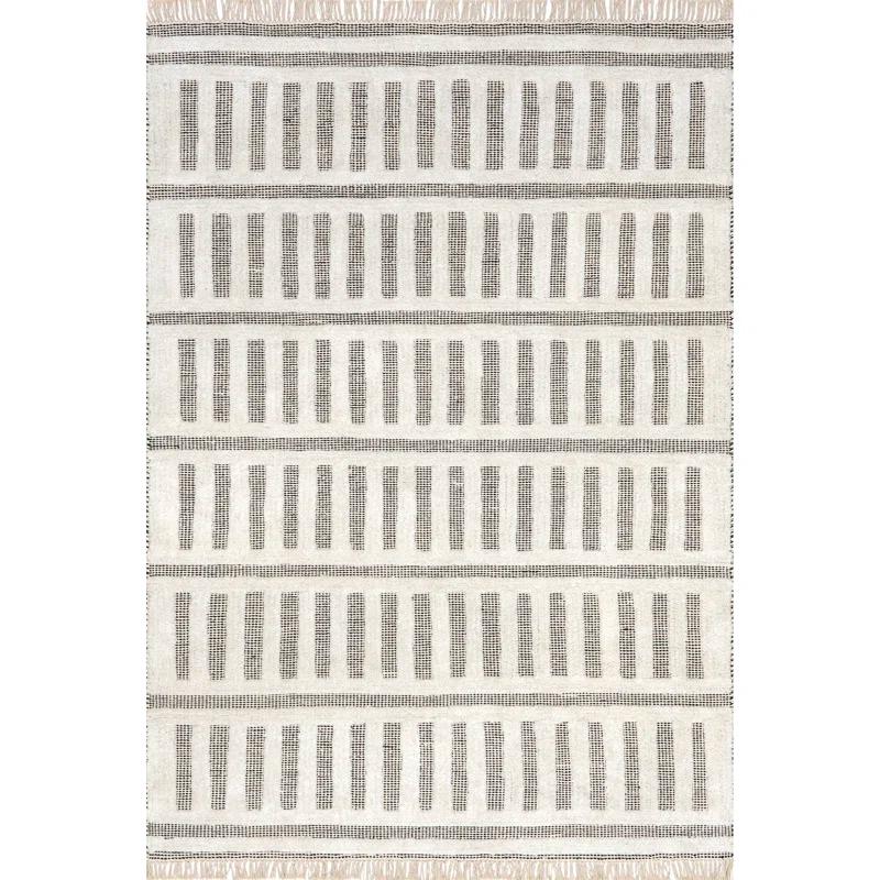 Merrick Tasseled Cotton and Wool Area Rug