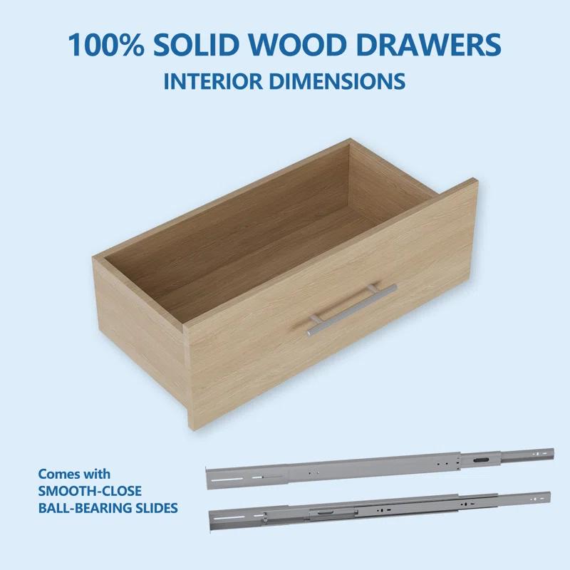 HOMEIBRO 2 Drawer Short Tower Closet Unit Closet System