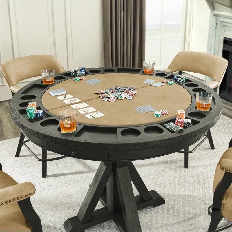 Steve Silver Furniture 50'' 8 - Player Foldable Poker Table