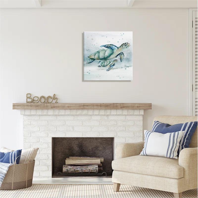 Stupell Industries " Sea Turtle And Baby " by Janet Tava