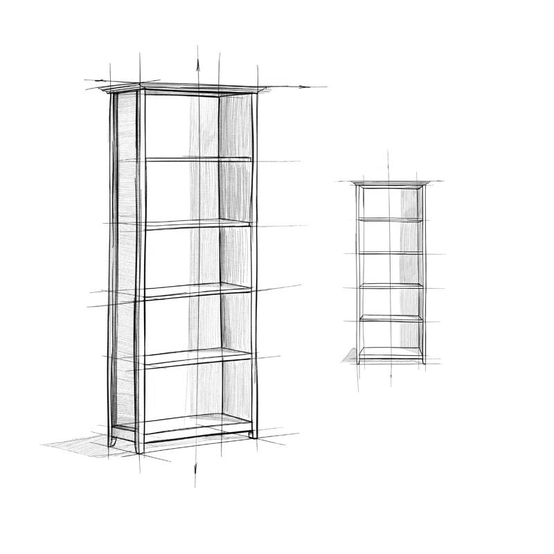 Simpli Home Amherst 30"W Solid Wood 5 Shelf Bookcase with Adjustable Shelves