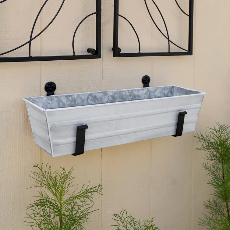 Winston Porter Dynamism Metal Window Box Planter
