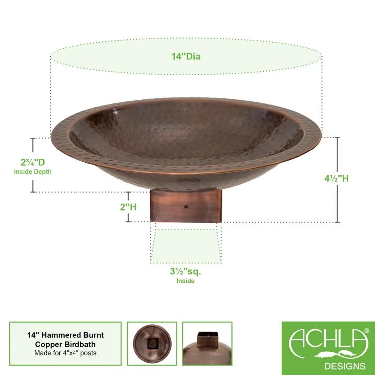 Achla Designs Metal Column Birdbath