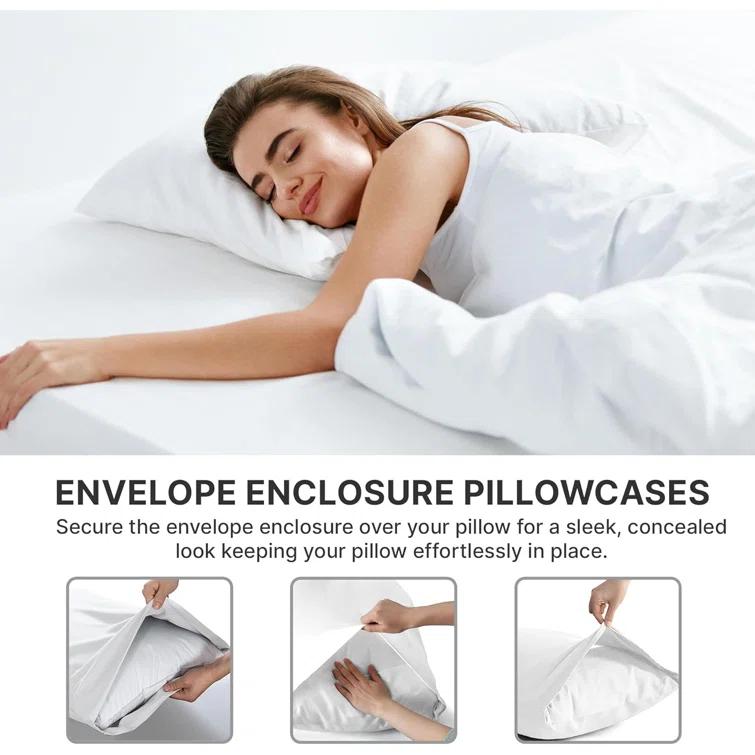 CGK Linens Hotel Quality Microfiber Pillowcase Covers (Set of 2)