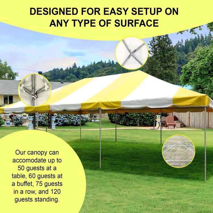 Party Tents Direct 20' x 20' Weekender Party Frame Tent, Blue