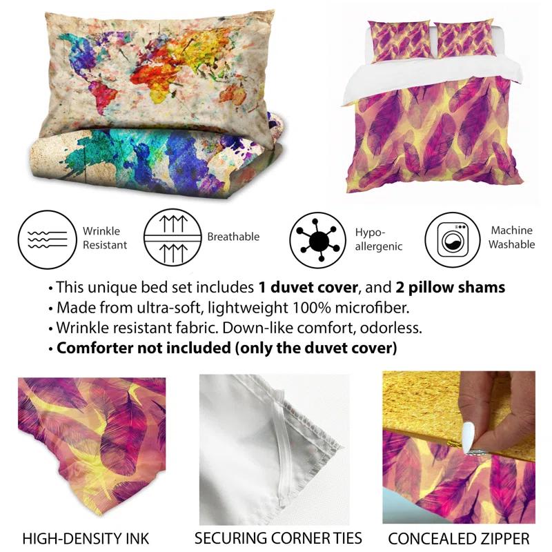 Design Art Modern & Contemporary Twill Geometric Shapes Duvet Cover Set