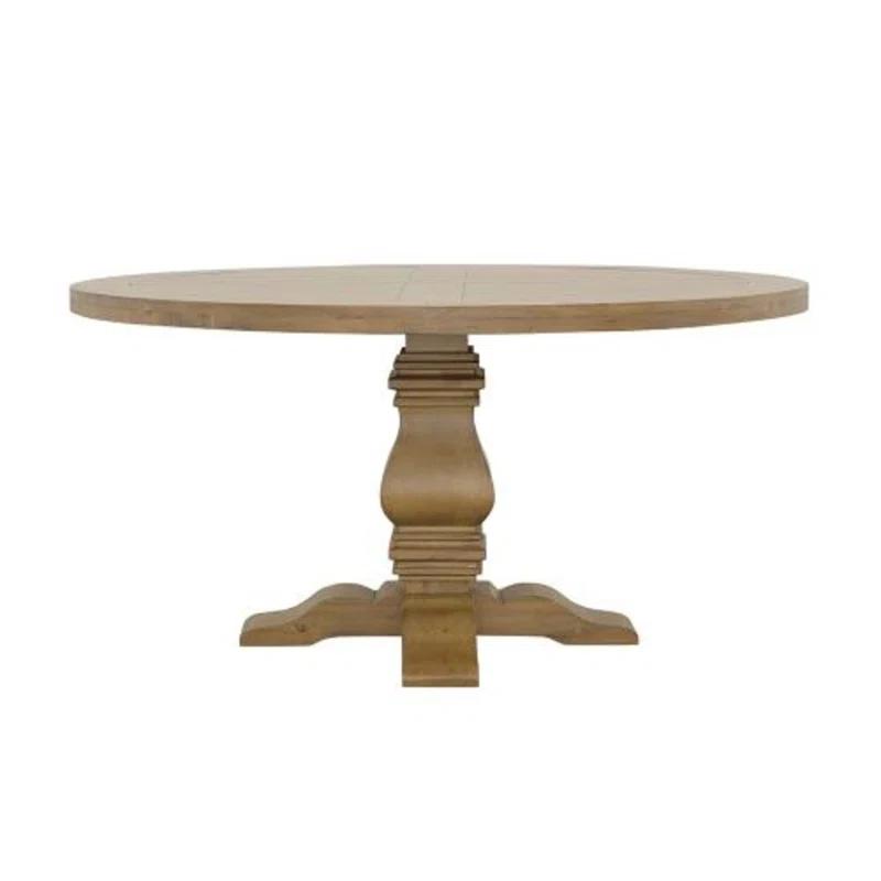 Ophelia & Co. Morriston Pine Round Solid Wood Dining Table