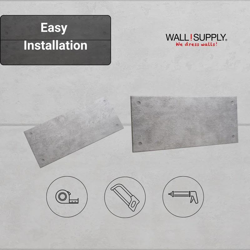 Wall!Supply Wall!supply Ultralight Industrial Concrete Hd Printed – 3d Eps Foam Wall Panels – Easy Diy Installation – Concrete Look – Set Of 4 Panels (25.83 Sq Ft)