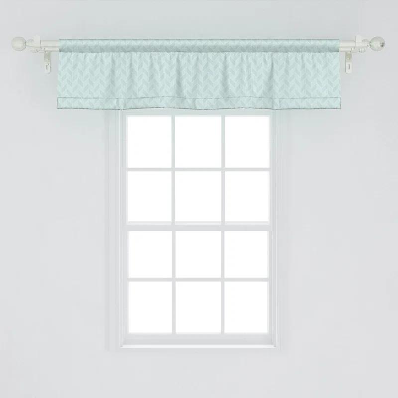 Ambesonne Ambesonne Geometric Valance Pack of 2 Pastel Monochrome Zigzags Pale Seafoam and White