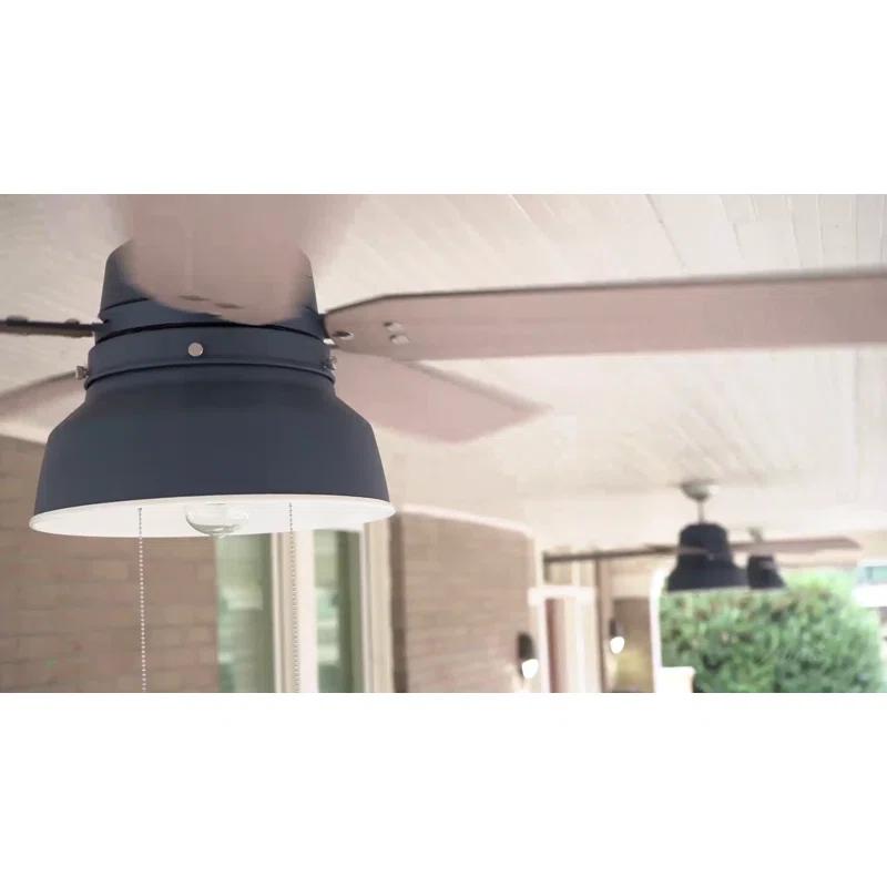52" Aker 3 - Blade Indoor Standard Ceiling Fan with Pull Chain and Light Kit Included