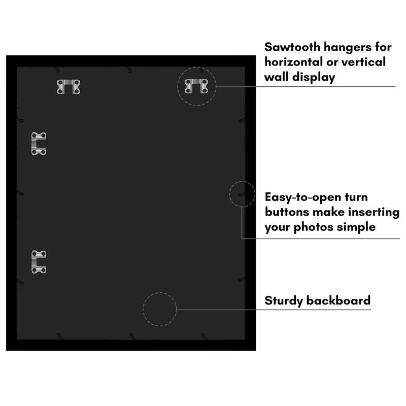 Americanflat Poster Frame - Wooden Picture Frame with Mat and Plexiglass Cover
