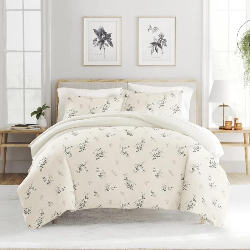 Becky Cameron Patterned Ultra Soft 3 Piece Duvet Cover Set - Serenity