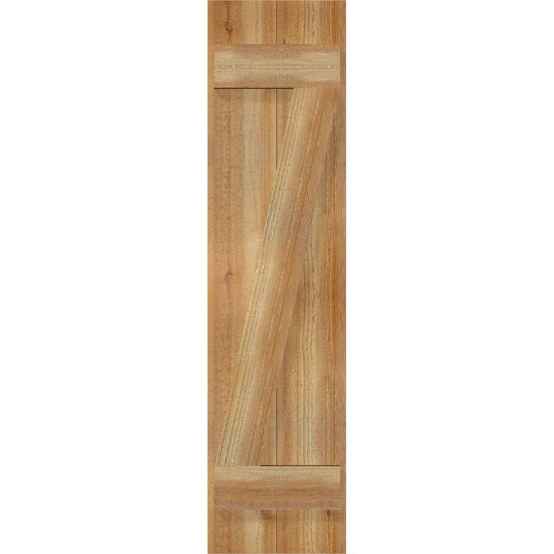 Ekena Millwork TimberCraft 5 3/8" Boards Joined Board-n-Batten Shutters w/Z-Bar, Western Red Cedar (Per Pair) (Set of 2)