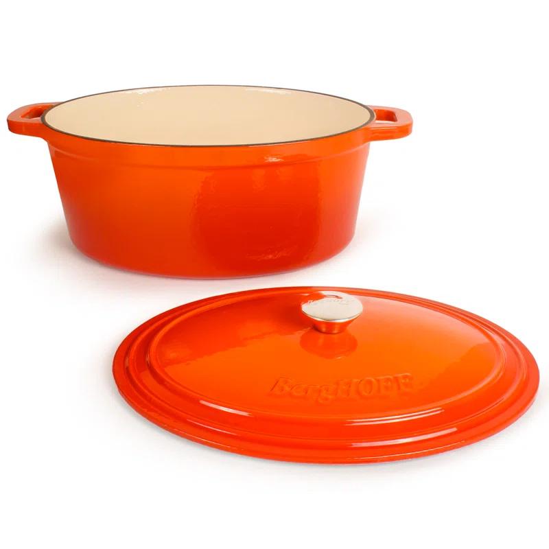 BergHOFF BergHOFF Neo 5Pc Cast Iron Set: 5Qt and 8Qt Covered Dutch Ovens and 10" Fry Pan