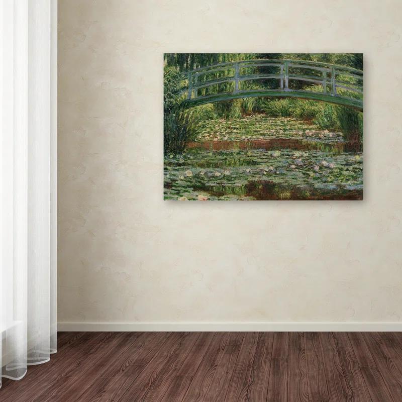 Vault W Artwork "The Japanese Footbridge 1899" by Claude Monet Painting Print on Wrapped Canvas