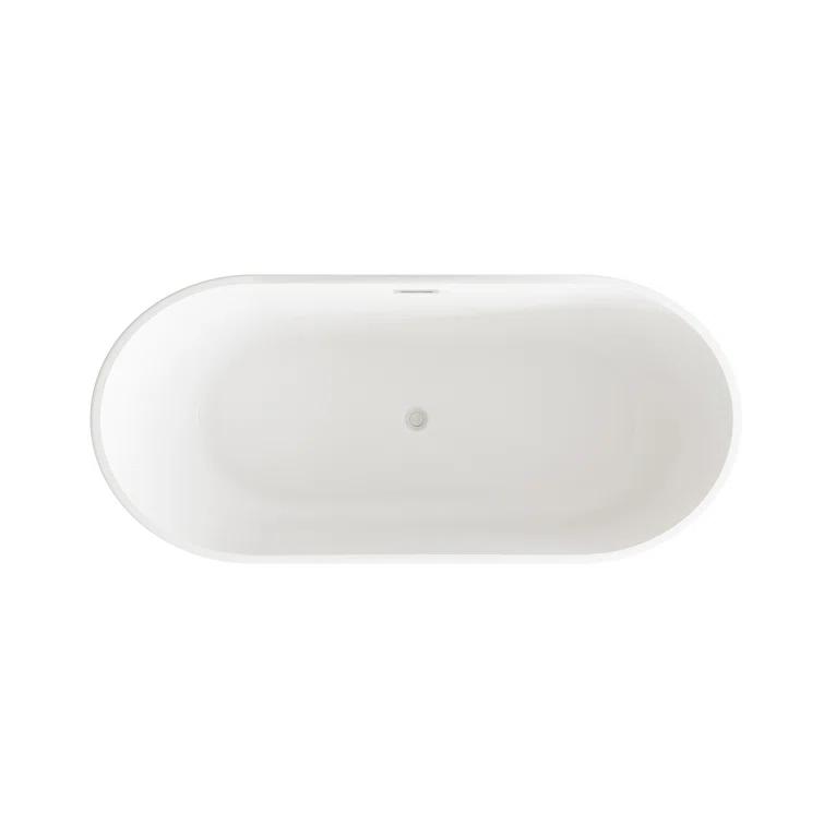 Living District 67 Inch Bathtub in Glossy White with Trim BT30167GW-BNK