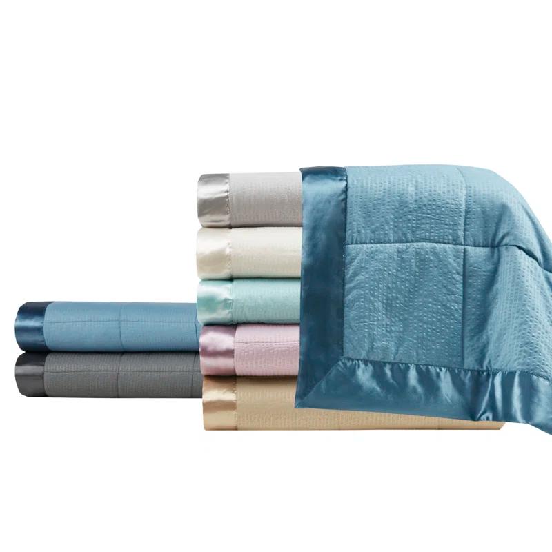 Madison Park Cambria Oversized Down Alternative Blanket with Satin Trim