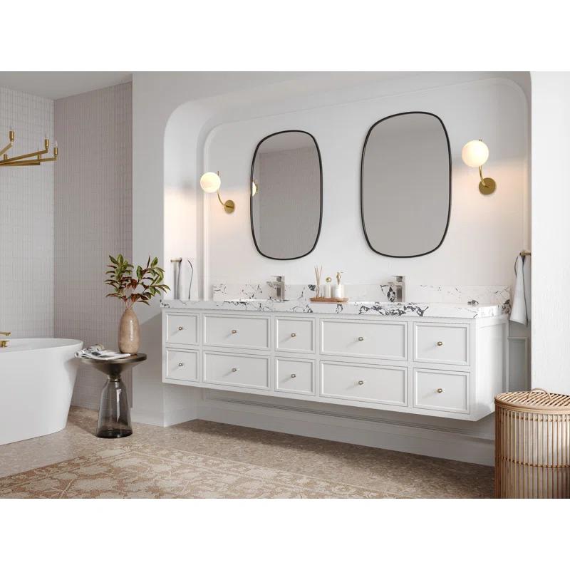 Willow Collections Roswell Floating 84'' Double Bathroom Vanity with Quartz Top