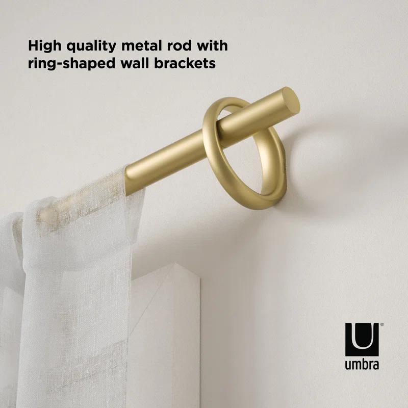 Gold Adjustable Modern Single Curtain Rod 42-120"