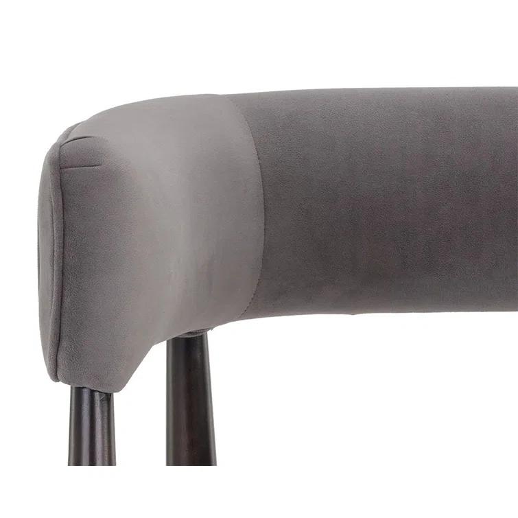 Antonio Charcoal Upholstered Armchair with Gold Accents