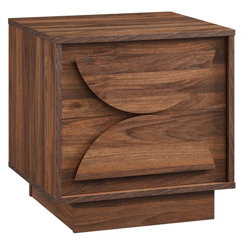 Modway Bulwark 2-Drawer Nightstand In Walnut