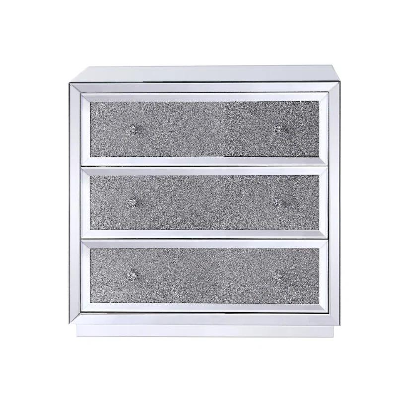 Everly Quinn Eargle Glass Floor Shelf 3 - Drawer End Table with Storage | Wayfair