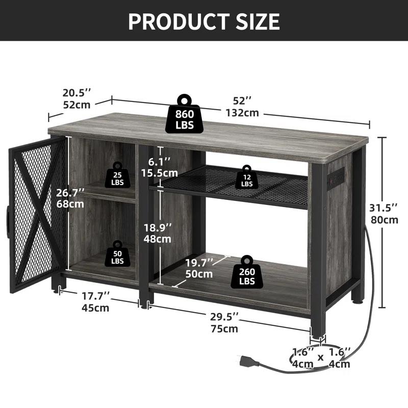 Archie & Oscar™ Chickerell 55-75 Gallon Rectangle Heavy Duty Metal Aquarium Stand with Power Outlets