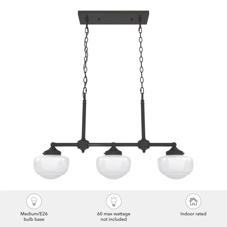 Hunter Fan Hunter Saddle Creek 3 Light Linear Chandelier Ceiling Light Fixture