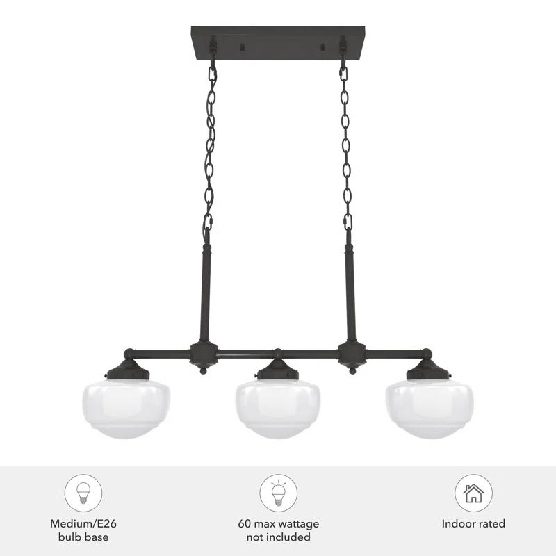 Hunter Fan Hunter Saddle Creek 3 Light Linear Chandelier Ceiling Light Fixture