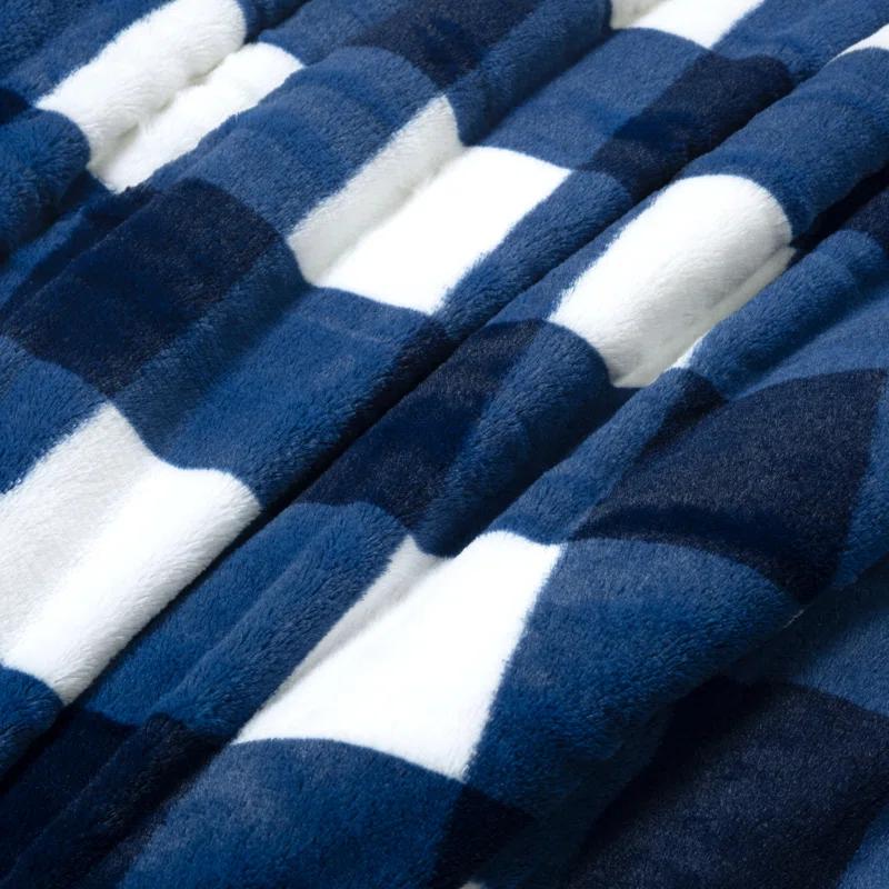 Plaid Faux Fur Microfiber 2 Piece Comforter Set (Set of 2)