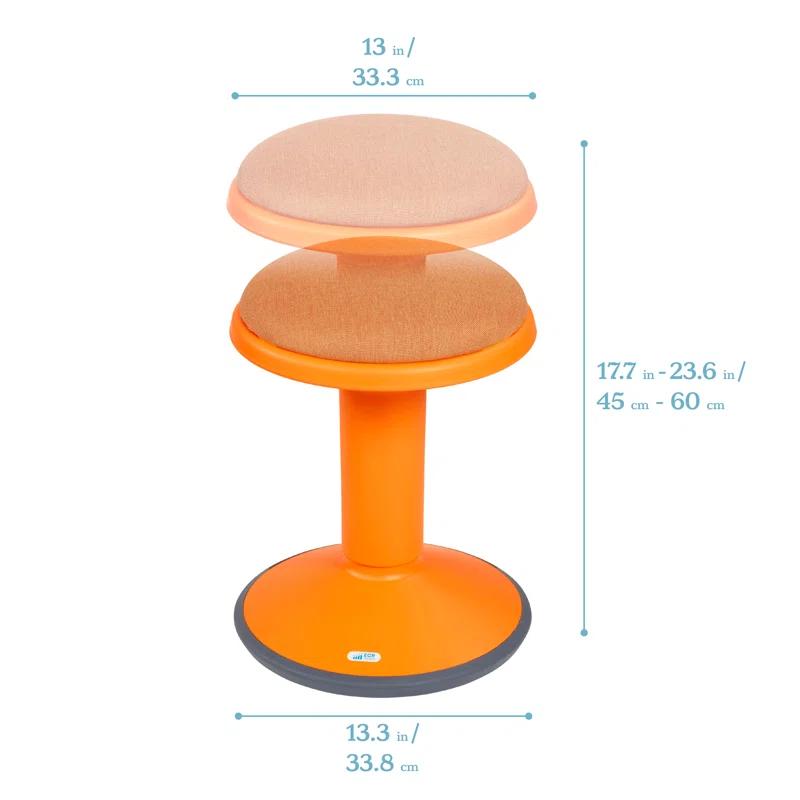 ECR4Kids ECR4Kids Sitwell Wobble Stool with Cushion, Adjustable Height, Active Seating