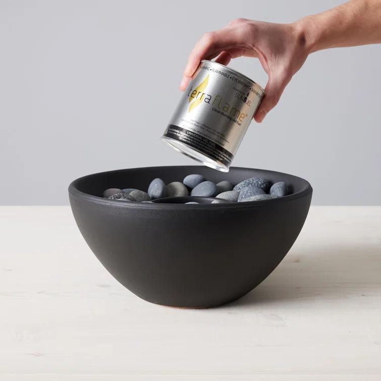 TerraFlame TerraFlame Basin Concrete Table Top Gel Fuel Fire Bowl - Indoor and Outdoor Use