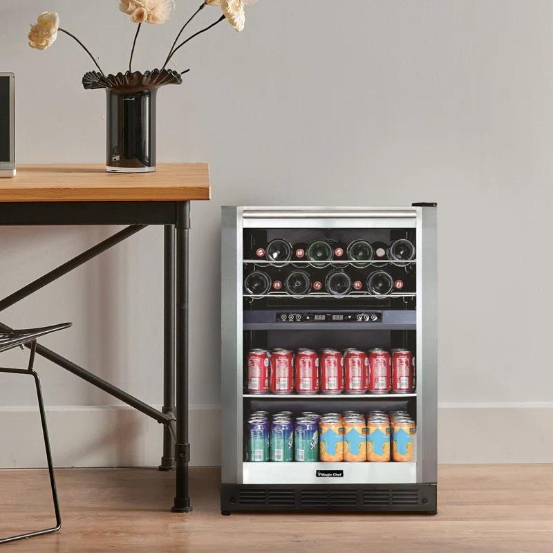 Magic Chef Magic Chef Dual Zone 23.4'' 44 Bottle with Reversible Door