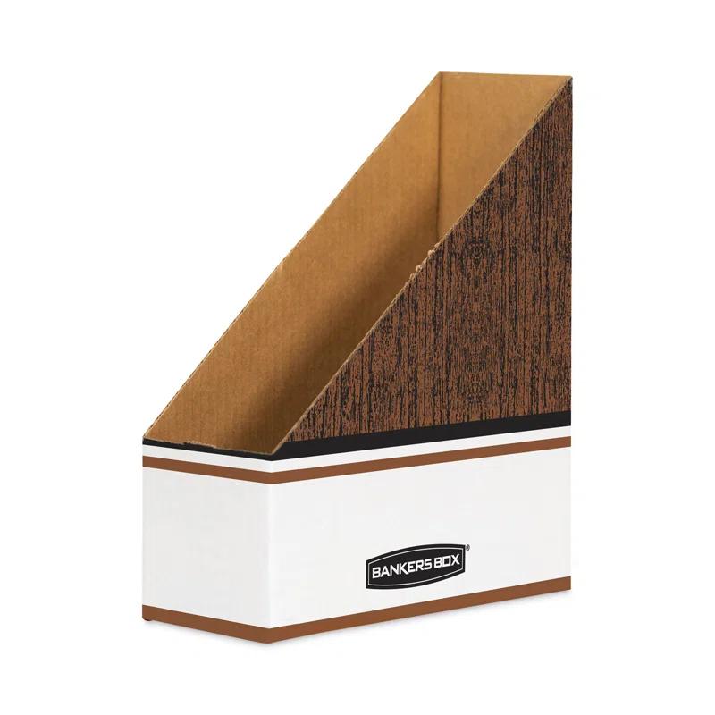 Bankers Box® Open Back Corrugated Cardboard Magazine File, 4 x 9 x 11-1/2, Wood Grain, 12/Ctn & Reviews | Wayfair