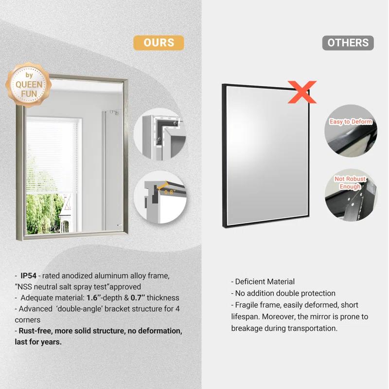 Lohoski Decorative Wall Mirror Beveled Design, Bathroom Vanity Mirror Accent Mirror Finish