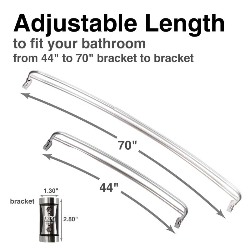 VOMGEB1 Double Curved Shower Rod, Durable Metal Construction