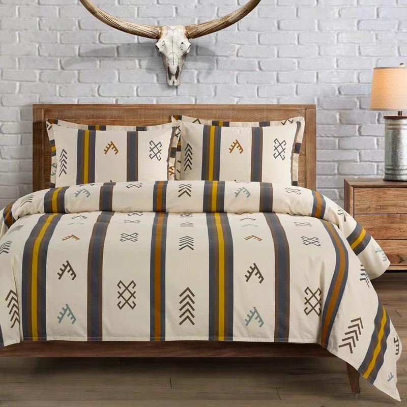HiEnd Accents Toluca Canvas Canvas Geometric Southwestern Style Comforter Set