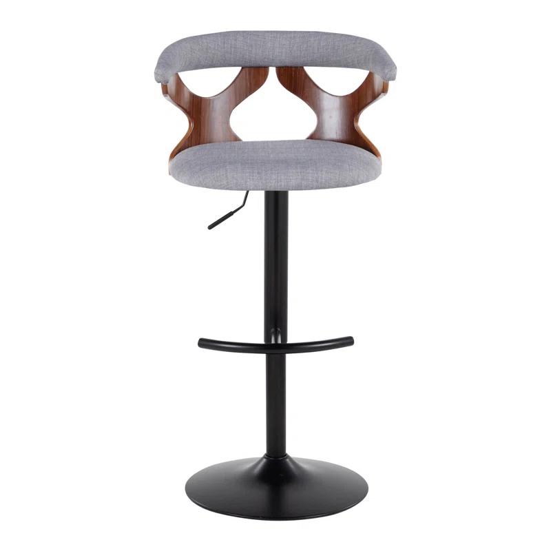LumiSource Gardenia Swivel Upholstered Adjustable Height Counter Stool with Metal Frame (Set of 2)